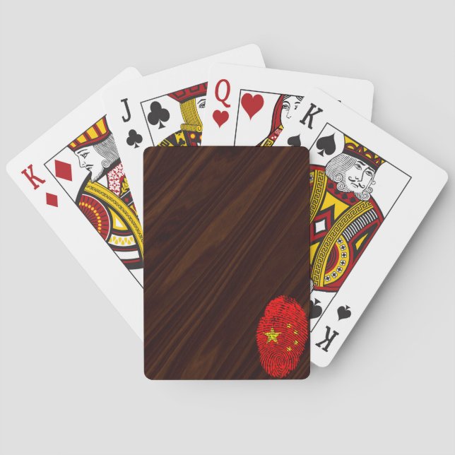 Chinese touch fingerprint flag playing cards (Back)