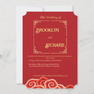 Chinese, Traditional, elegant, wedding invitation