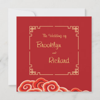 Chinese, Traditional, elegant, wedding invitation