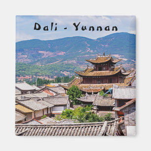 Chinese Traditional Tiled roofs, Dali,Yunnan,China Magnet