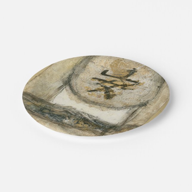 Chinese Tranquillity Painting by Mauro Paper Plate (Angled)