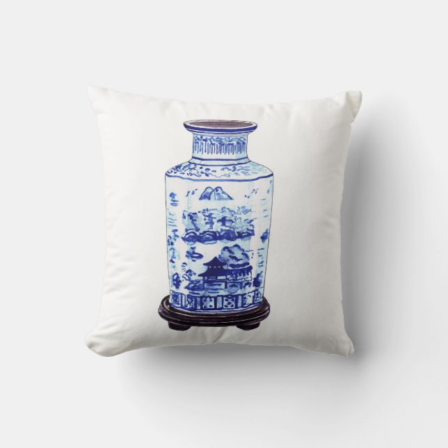 CHINESE VASE ON WHITE CUSHION (Front)