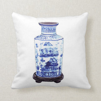 CHINESE VASE ON WHITE CUSHION