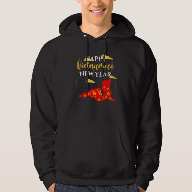 Chinese Vietnamese New Year 12 Zodiacs Calligraphy Hoodie (Front)