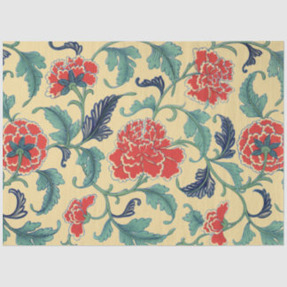 Chinese Vintage Ornament Peony Red Floral Pattern Tissue Paper