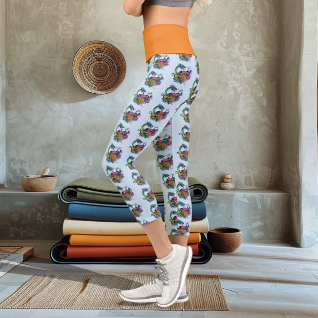 Chinese Water Dragon Koi Fish Capri Leggings (Creator Uploaded)