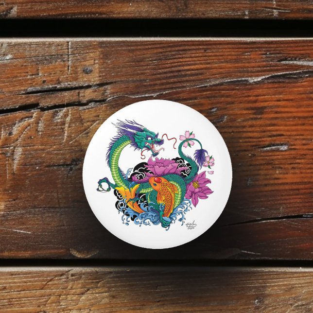 Chinese Water Dragon Koi Fish Ceramic Knob (Creator Uploaded)