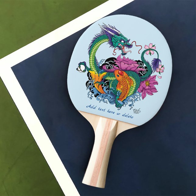 Chinese Water Dragon Koi Fish  Ping Pong Paddle (Creator Uploaded)