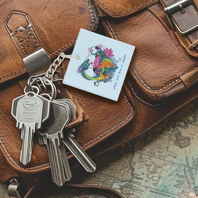 Chinese Water Dragon Koi Fish QR code Key Ring (Creator Uploaded)