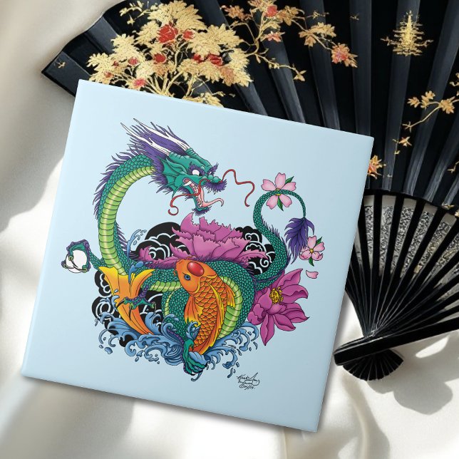 Chinese Water Dragon Koi Fish Tile (Creator Uploaded)