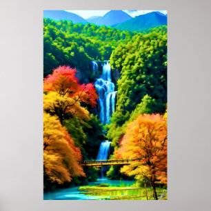 Chinese Waterfall Poster