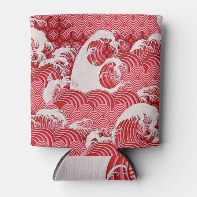 Chinese Waves: Decorative Seamless Style. Can Cooler (Front)
