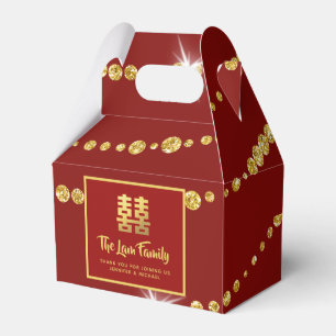 Chinese Wedding  中式婚礼礼盒喜欢个性化的红金现代优雅 Favour Box