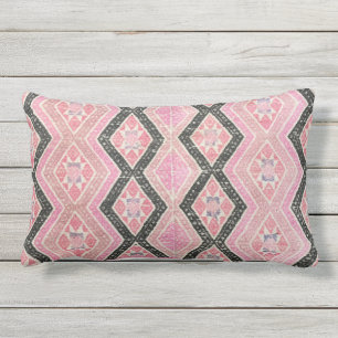 Chinese Wedding Blanket, Pink/Black Lumbar 2 Cushion