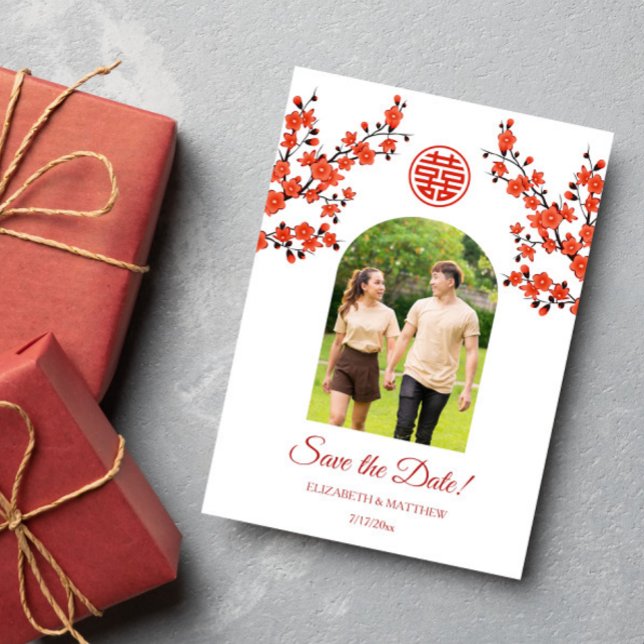 Chinese Wedding Double Happiness Photo Save The Da Save The Date (Creator Uploaded)
