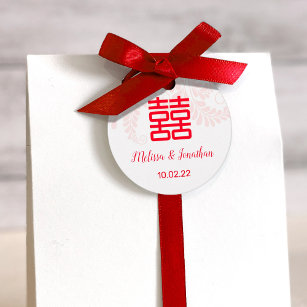 Chinese Wedding Double Happiness Sign favour Tags