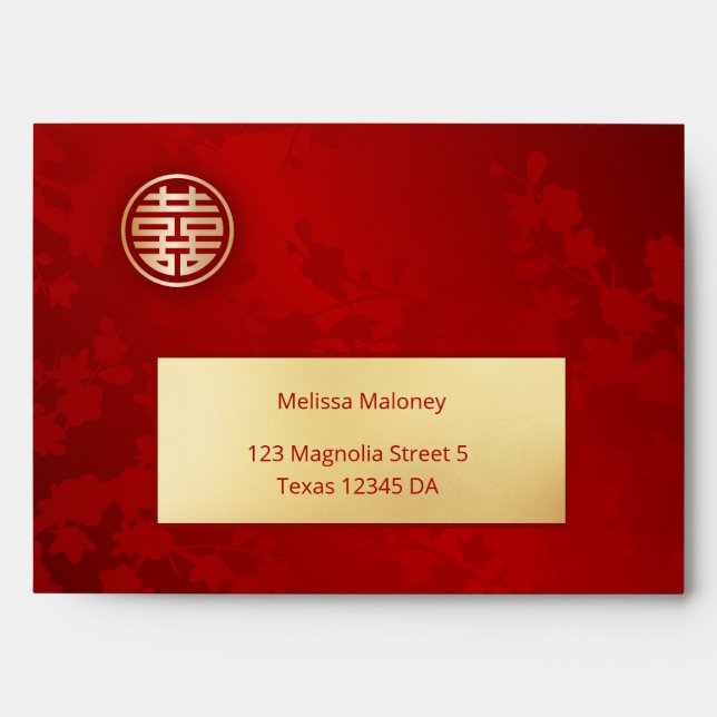 Chinese Wedding Gold Red  Envelope (Front)