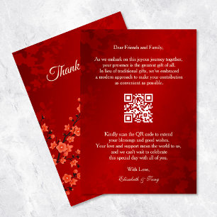 Chinese Wedding QR Code Money Gift Enclosure Card