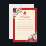 Chinese wedding red garden floral double happiness advice card<br><div class="desc">Realise your dream wedding with an oriental touch! You can customise the design by adding your names and wedding date etc. You are also welcome to reach out to me for any special design which is uniquely for you. Double happiness symbol and red decorations are the must have items for...</div>
