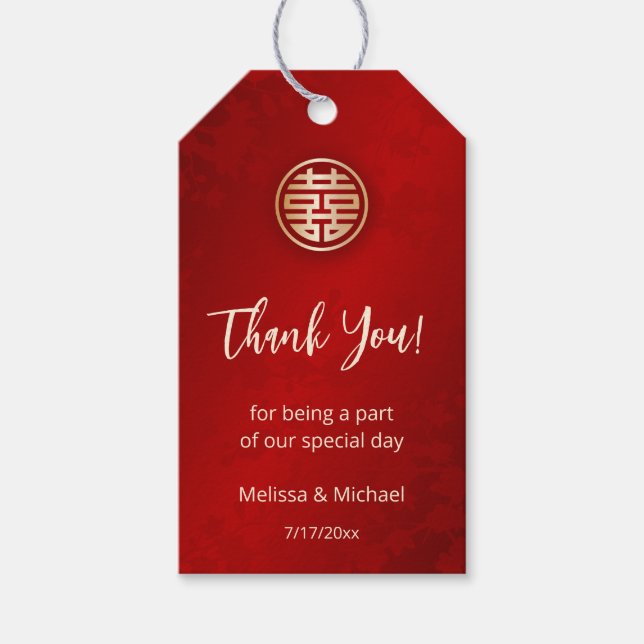  Chinese Wedding Thank You Gift Tags (Front)