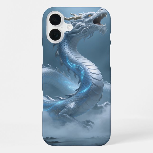 Chinese White Blue Dragon Art Fantasy Design With  iPhone Case (Back)