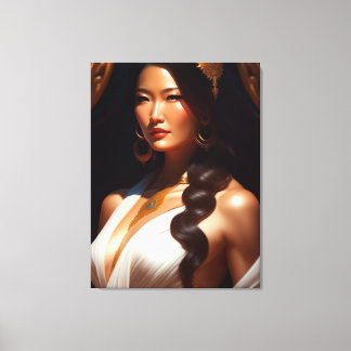chinese white dress canvas print