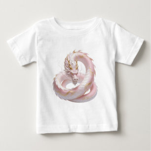Chinese White Gold Dragon Art Fantasy Design With  Baby T-Shirt