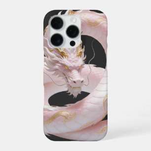 Chinese White Gold Dragon Art Fantasy Design With  iPhone 16 Pro Case