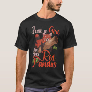 Chinese Wildlife Animal Girls Women Forest Red Pan T-Shirt