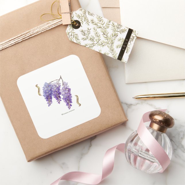 Chinese Wisteria Square Sticker (Gifting)