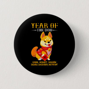 Chinese Year Of The Dog Zodiac Sign Happy Lunar Ne 6 Cm Round Badge