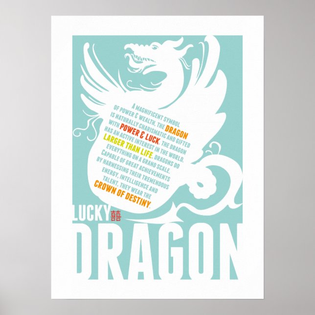 Chinese Year of the Dragon - Boys Room Baby Shower Poster (Front)