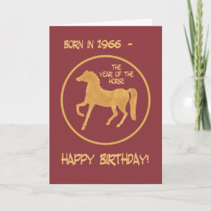 Chinese Year of the Horse Birthday Card, 1966 Holiday Card