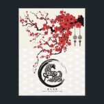 Chinese Year of the Horse Blossoms Holiday Postcard<br><div class="desc">Chinese New Year of the Horse with red blossoming tree.</div>