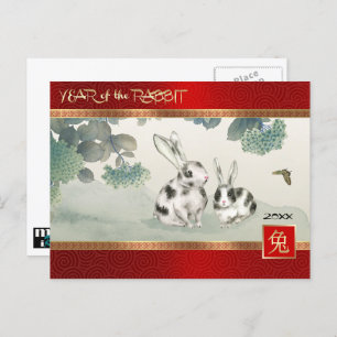 Chinese Year of the Rabbit   Custom Year Holiday Postcard