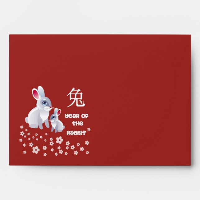Chinese Year of the Rabbit. Cute Bunnies  Envelopes (Front)