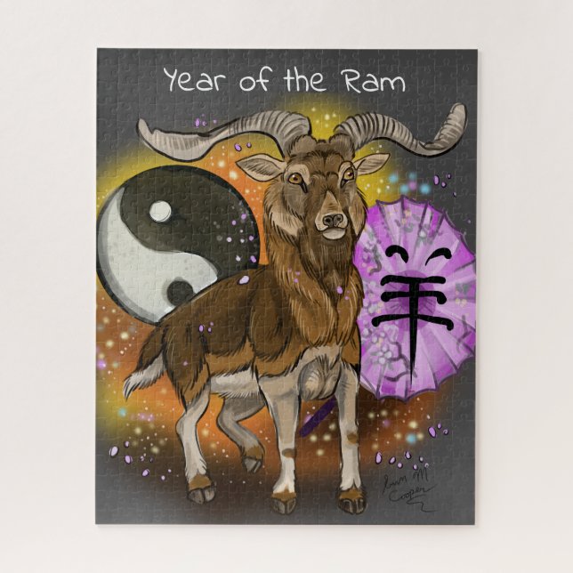 Chinese Year of the Ram Jigsaw Puzzle (Vertical)
