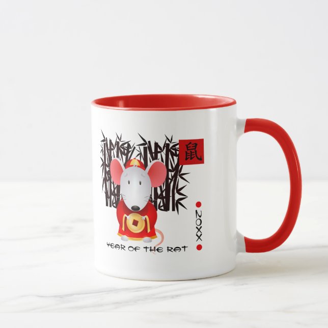 Chinese Year of the Rat | Custom Year & Name Gift Mug (Right)