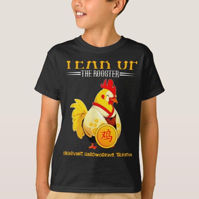 Chinese Year Of The Rooster Zodiac Sign Happy Luna T-Shirt (Front)