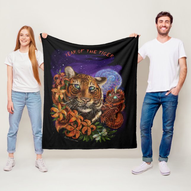 Chinese Year of the Tiger Fleece Blanket (In Situ)