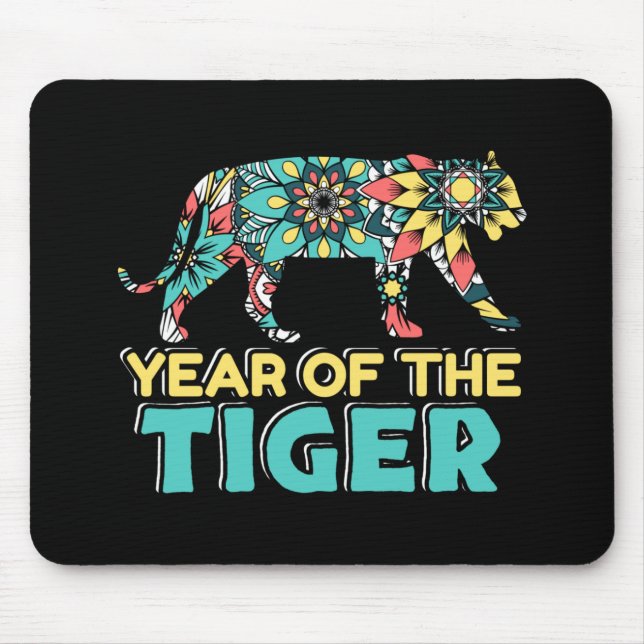 Chinese Year of the Tiger - Mandala Mouse Pad (Front)