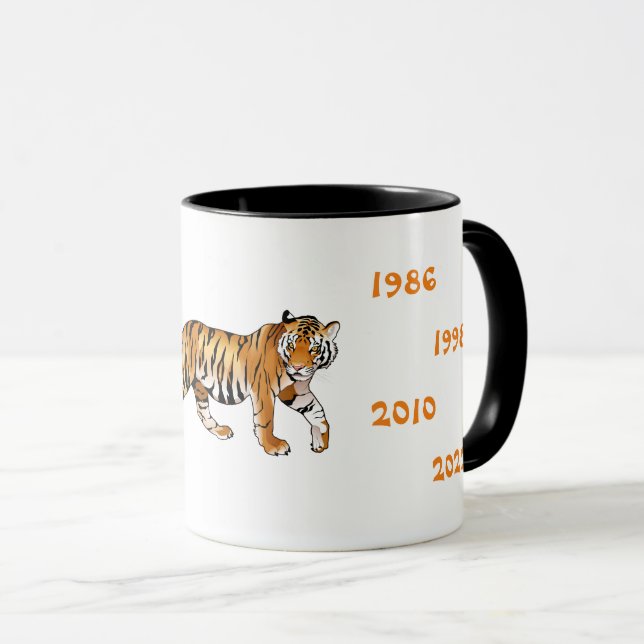 Chinese Years of the Tiger illustration Mug (Front Right)