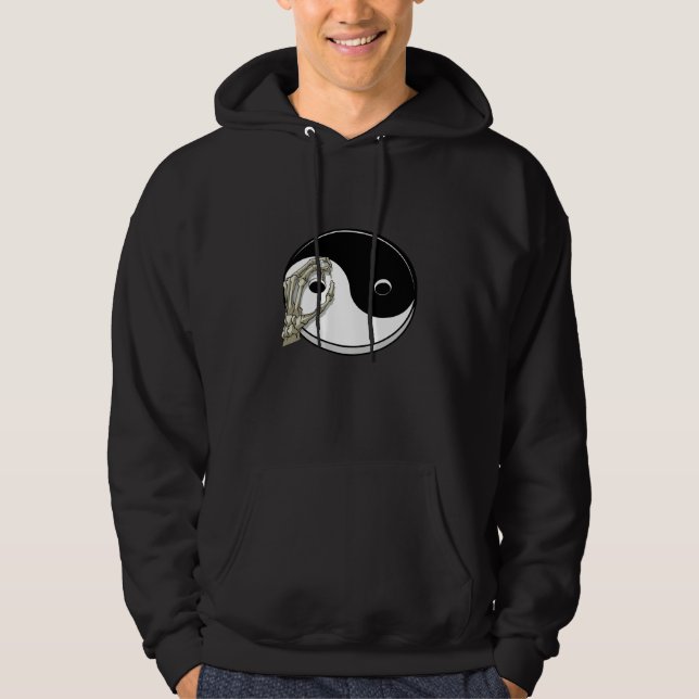 Chinese Yin and Yang Skeleton Hand Tai Chi Yoga Na Hoodie (Front)