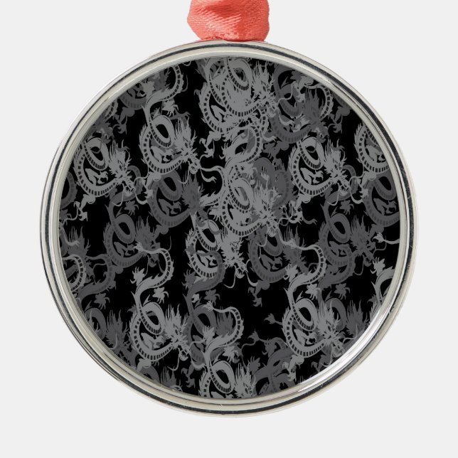 Chinese Ying Yang Dragon Metal Tree Decoration (Front)