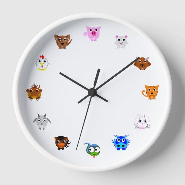Chinese Zodiac Animals Clock (Front)
