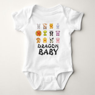 Chinese Zodiac Animals Year of the Dragon Baby Bodysuit
