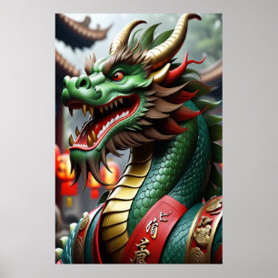 Chinese Zodiac Art Year Of The Dragon Realistic 2 Poster