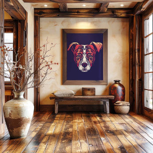Chinese Zodiac Dog Wall Print   Rustic Farmhouse 