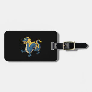 Chinese Zodiac Dragon Astrology Sign Black Luggage Tag