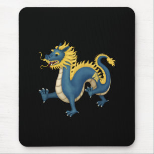 Chinese Zodiac Dragon Astrology Sign Black Mouse Pad
